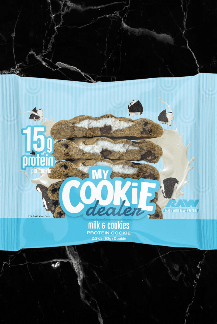 My Cookie Dealer 2oz Milk & Cookies protein cookie featuring 15g protein, perfect for health-conscious snacking with classic flavor appeal.