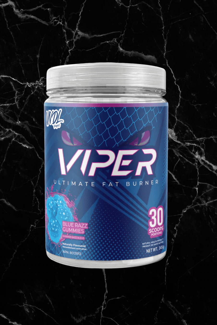 VNDL VIPER Blue Razz Gummies fat burner with 30 servings, crafted to increase energy and burn fat with a candy-inspired taste.