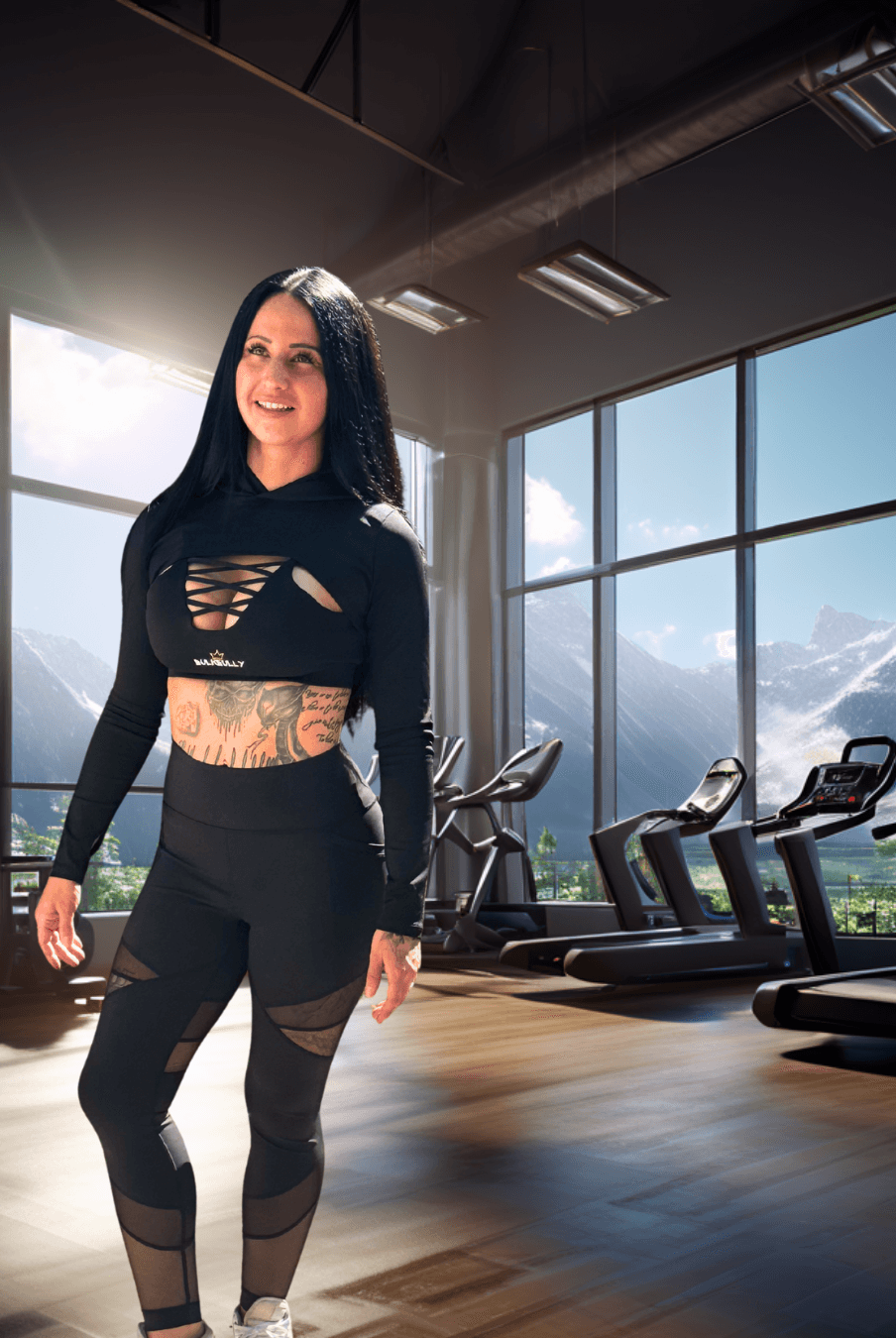 BulkBully Sports Bra and Shrug Front 2 - Model Montana Roycroft