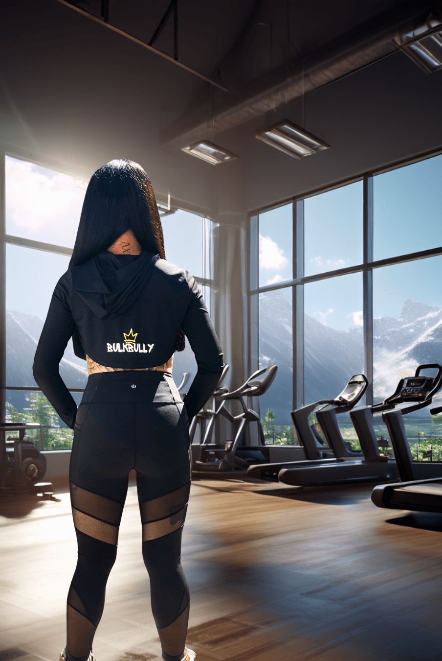 BulkBully Sports Bra and Shrug Back - Model Montana Roycroft