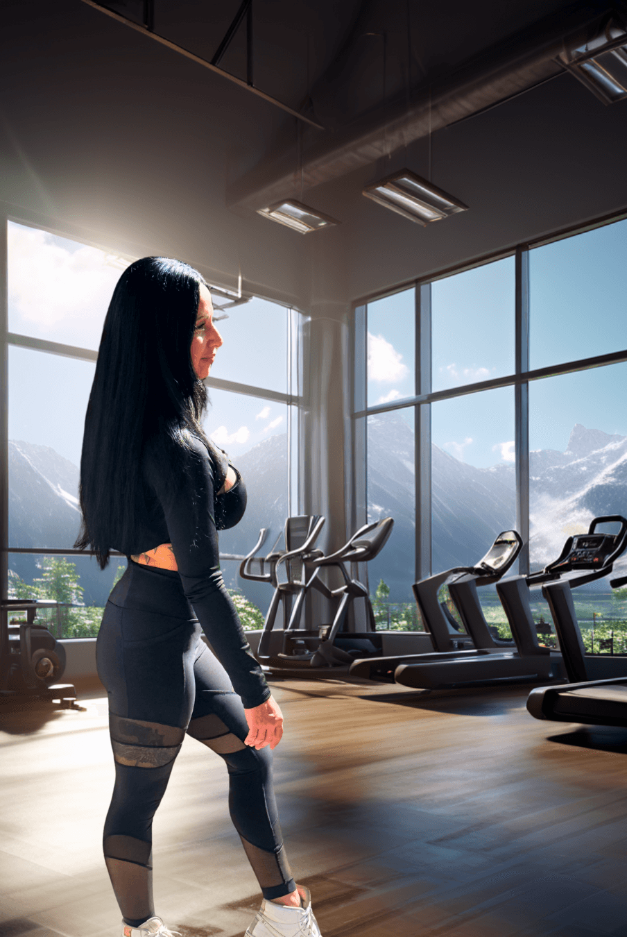 BulkBully Sports Bra and Shrug Side - Model Montana Roycroft