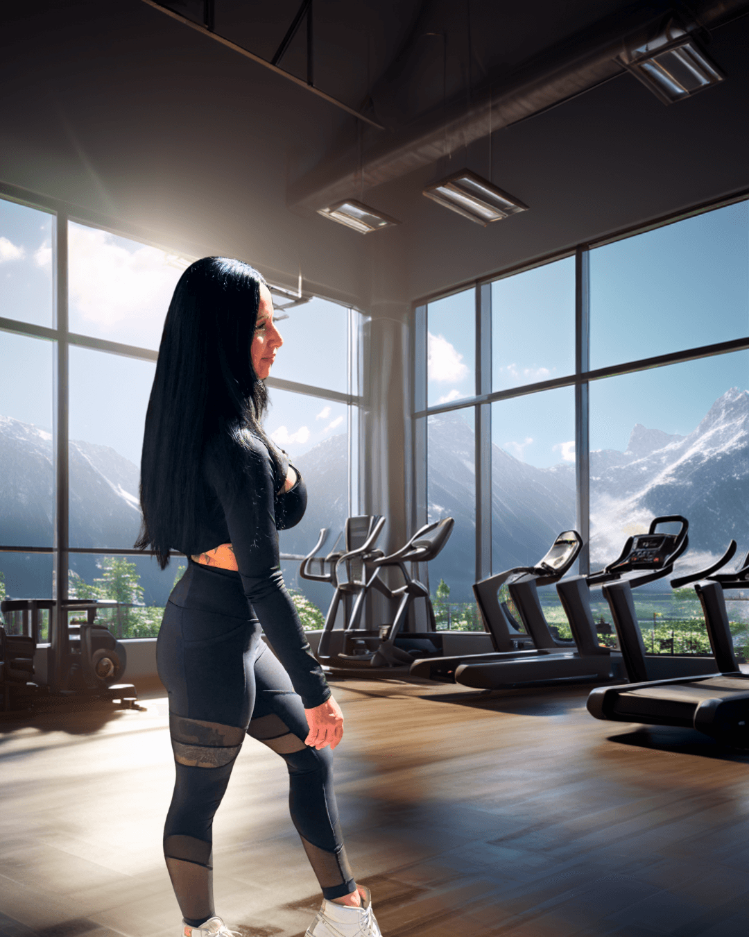 BulkBully Sports Bra and Shrug Side - Model Montana Roycroft