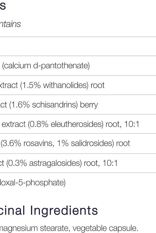 Adrenal-Pro Recharge Yourself ingredients list