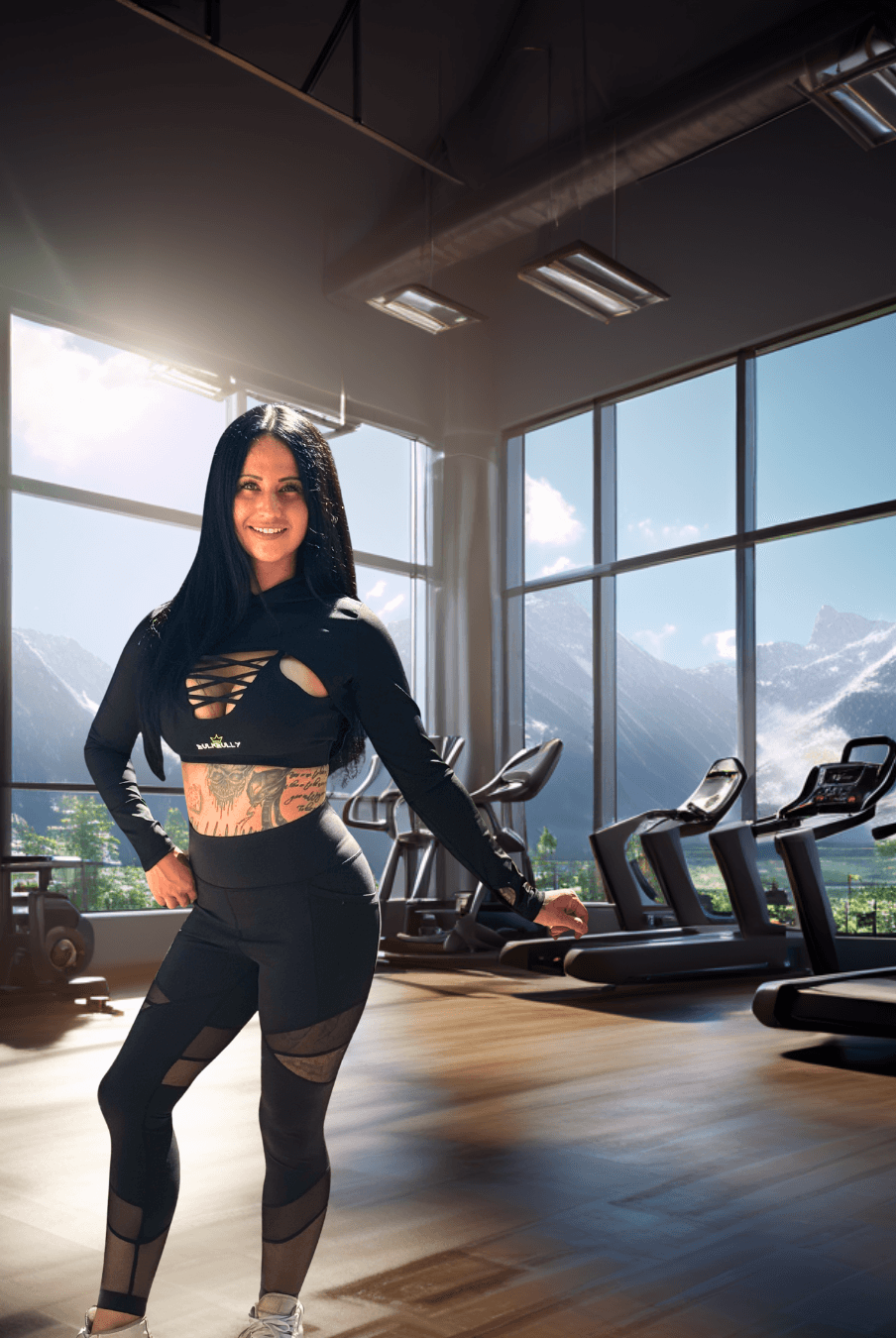 BulkBully Sports Bra and Shrug Front - Model Montana Roycroft