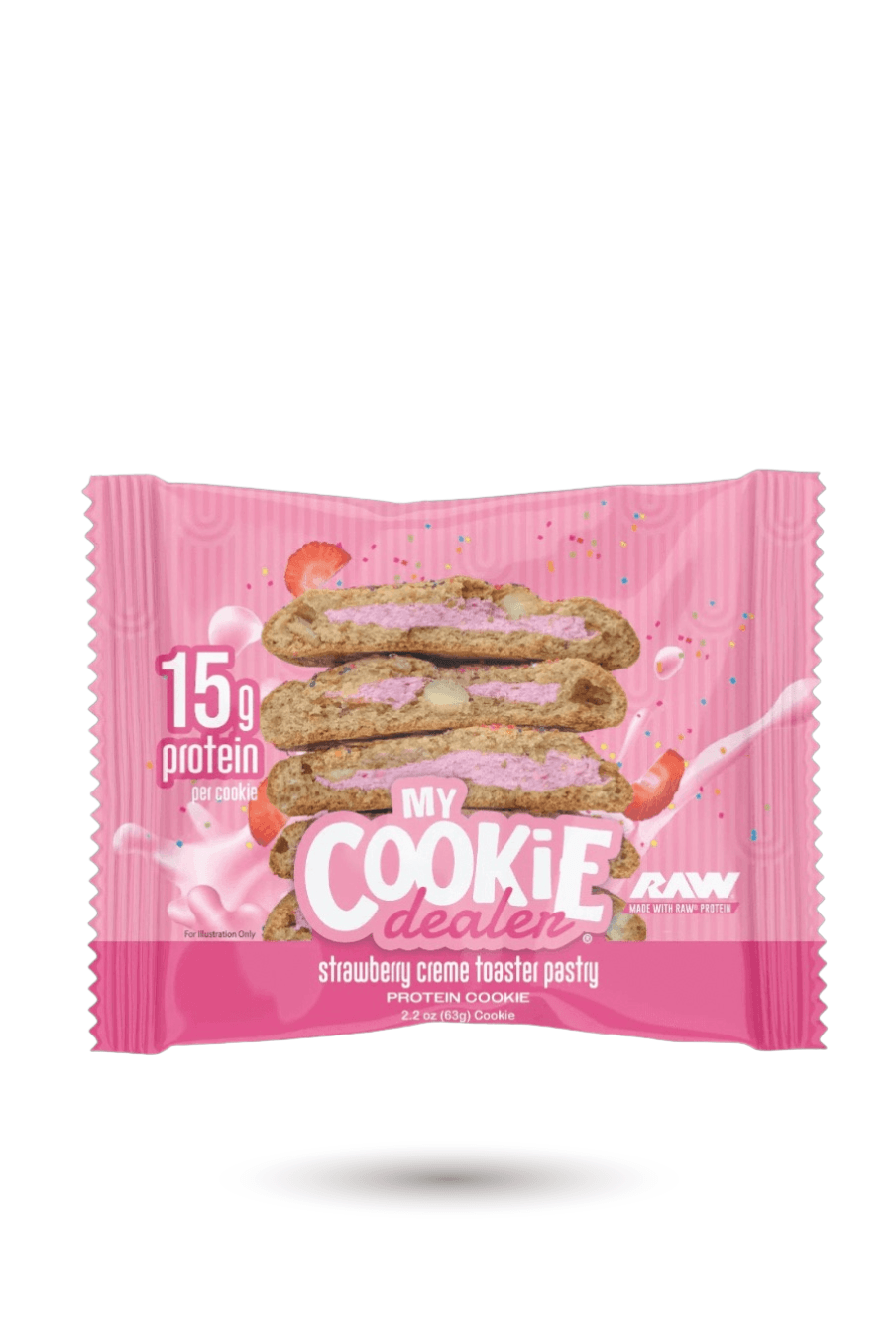 My Cookie Dealer Protein Cookies Online - Buy 2oz Strawberry Creme Toasted Pastry flavor, 15g protein for a sweet, guilt-free supplement snack.