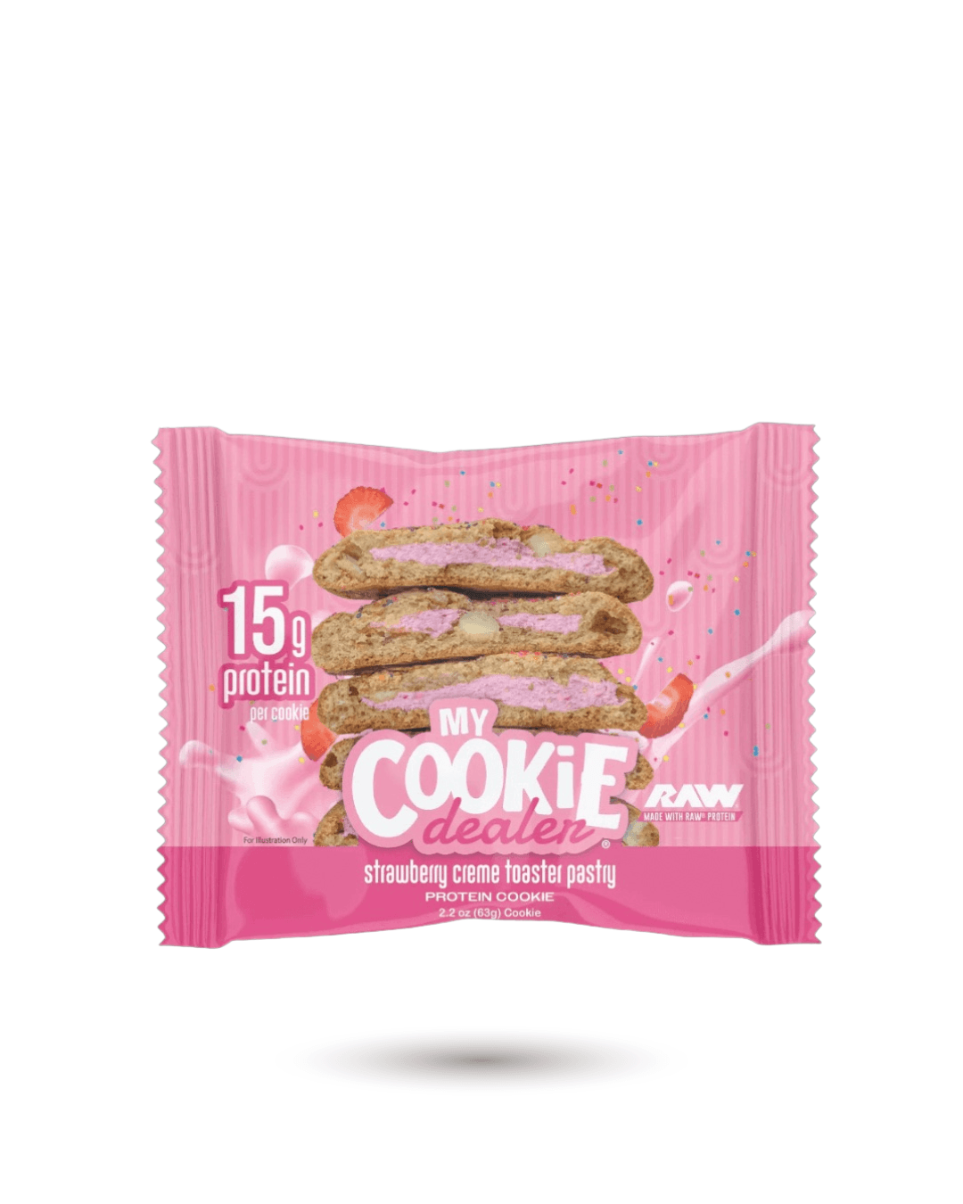 My Cookie Dealer Protein Cookies Online - Buy 2oz Strawberry Creme Toasted Pastry flavor, 15g protein for a sweet, guilt-free supplement snack.