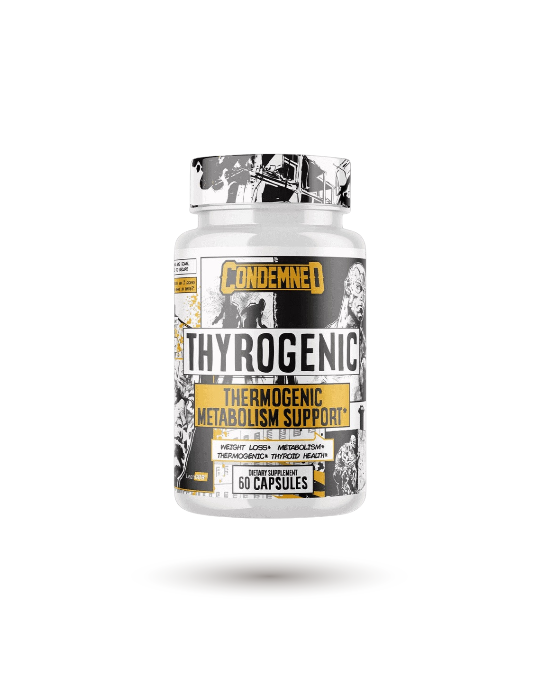 Thyrogenic - Thyroid Support Supplement by Condemned Labz with 60 capsules for metabolism boost and stimulant-free thyroid health support.