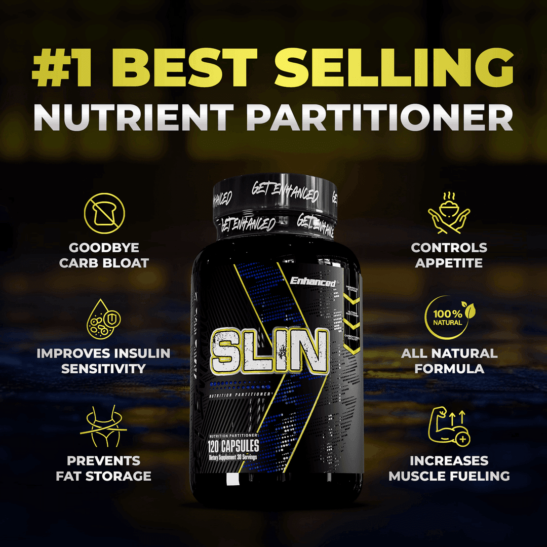 Slin Glucose Disposal - SLIN Supplement benefits infographic showing appetite control, fat storage prevention, and improved insulin sensitivity.