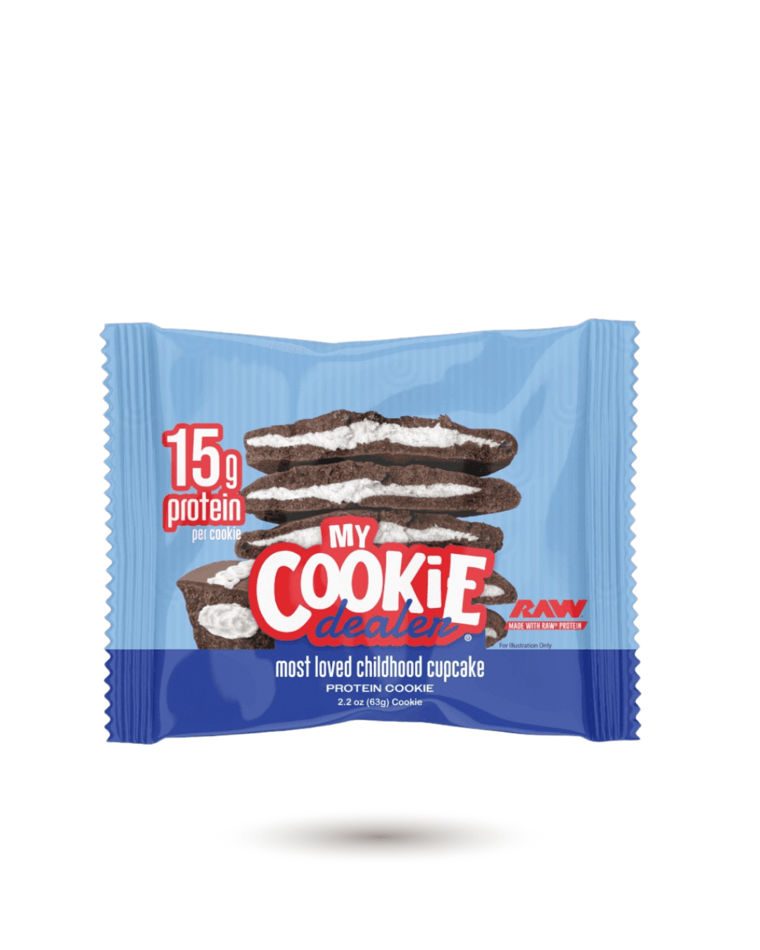 My Cookie Dealer Protein Cookies Online - Buy 2oz Most Loved Childhood Cupcake flavor with 15g protein, nostalgic and nutritious treat option.