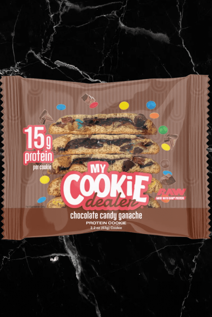 My Cookie Dealer 2oz Chocolate Candy Ganache protein cookie with 15g protein, ideal snack size for fitness nutrition and sweet cravings.