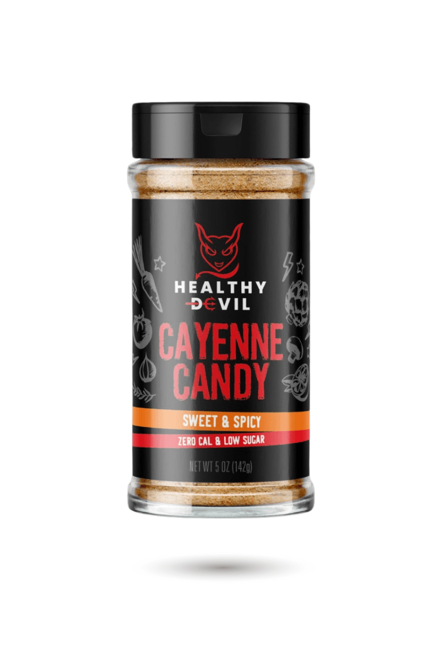 Cayenne Spices Blend - Sweet-Spicy Fusion by Healthy Devil in a 5 oz jar. Zero calorie, low sugar seasoning ideal for healthy, guilt-free meals.