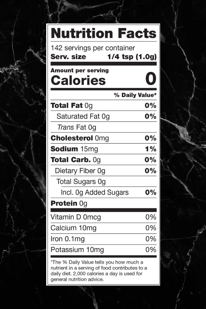 Nutrition facts label for RED HOT RANCH Jalapeno Ranch Seasoning, showing 0 calories, 0g fat, and 0g carbs per 1g serving.