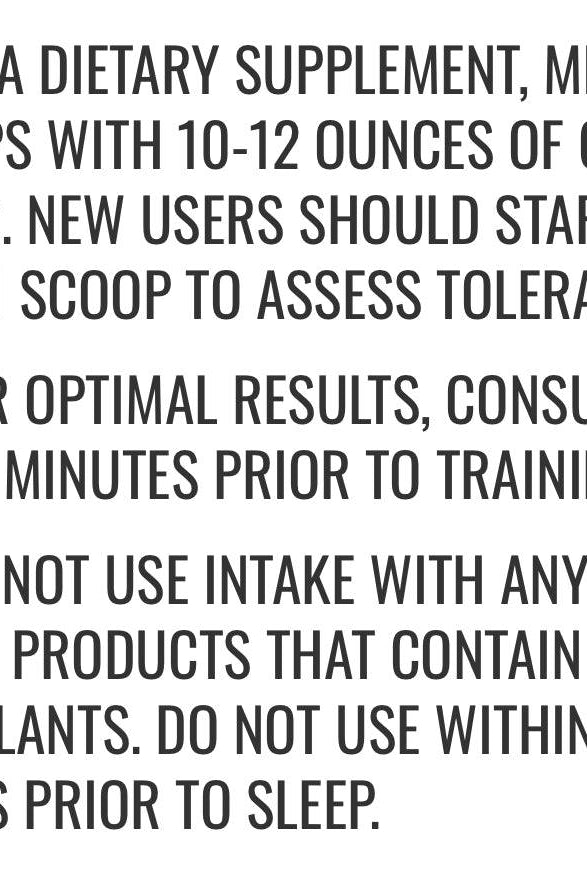 Axe & Sledge Intake Pre-Workout usage instructions