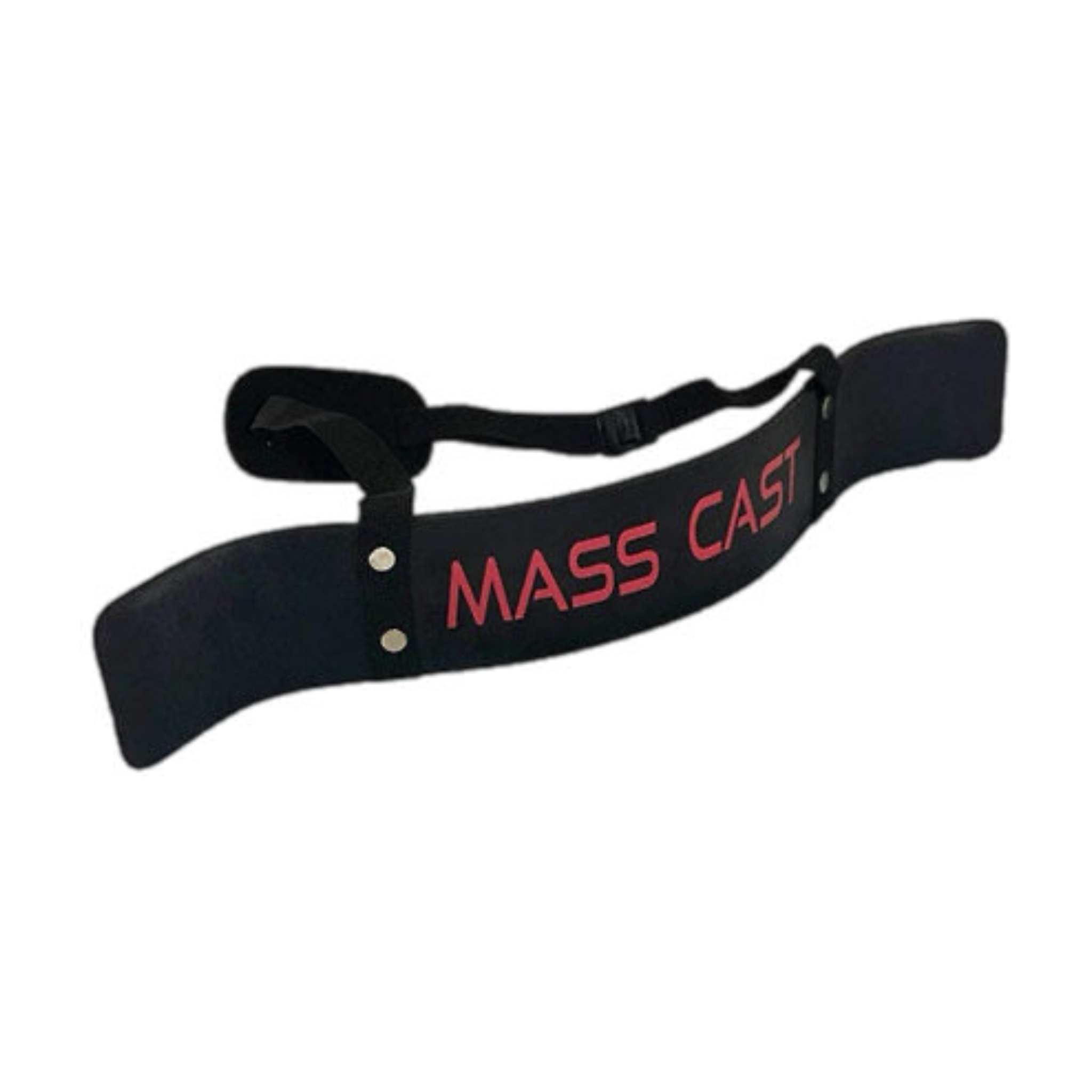 Mass Cast arm blaster for muscle control and posture support, featuring a contoured design and adjustable strap for secure fit during workouts.