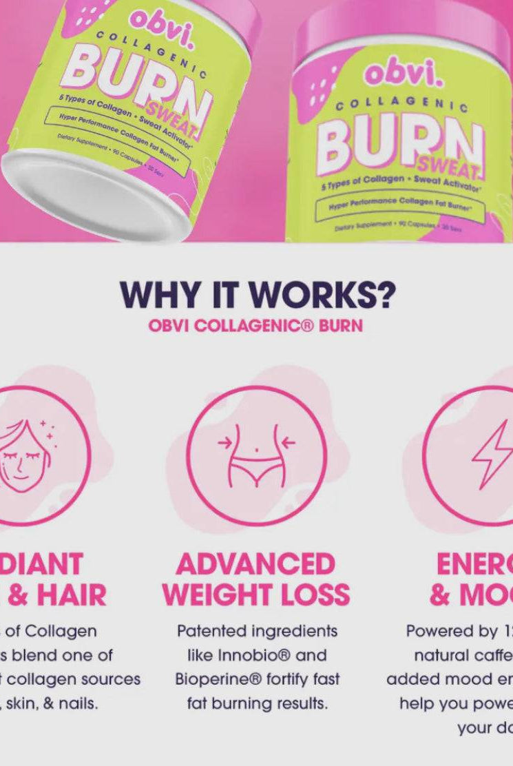 Obvi Burn Sweat benefits: skin, weight loss, energy