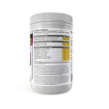 Supplement facts label on Athletic Alliance Start-BHB container showing nutritional content and ingredients for keto energy and hydration support.