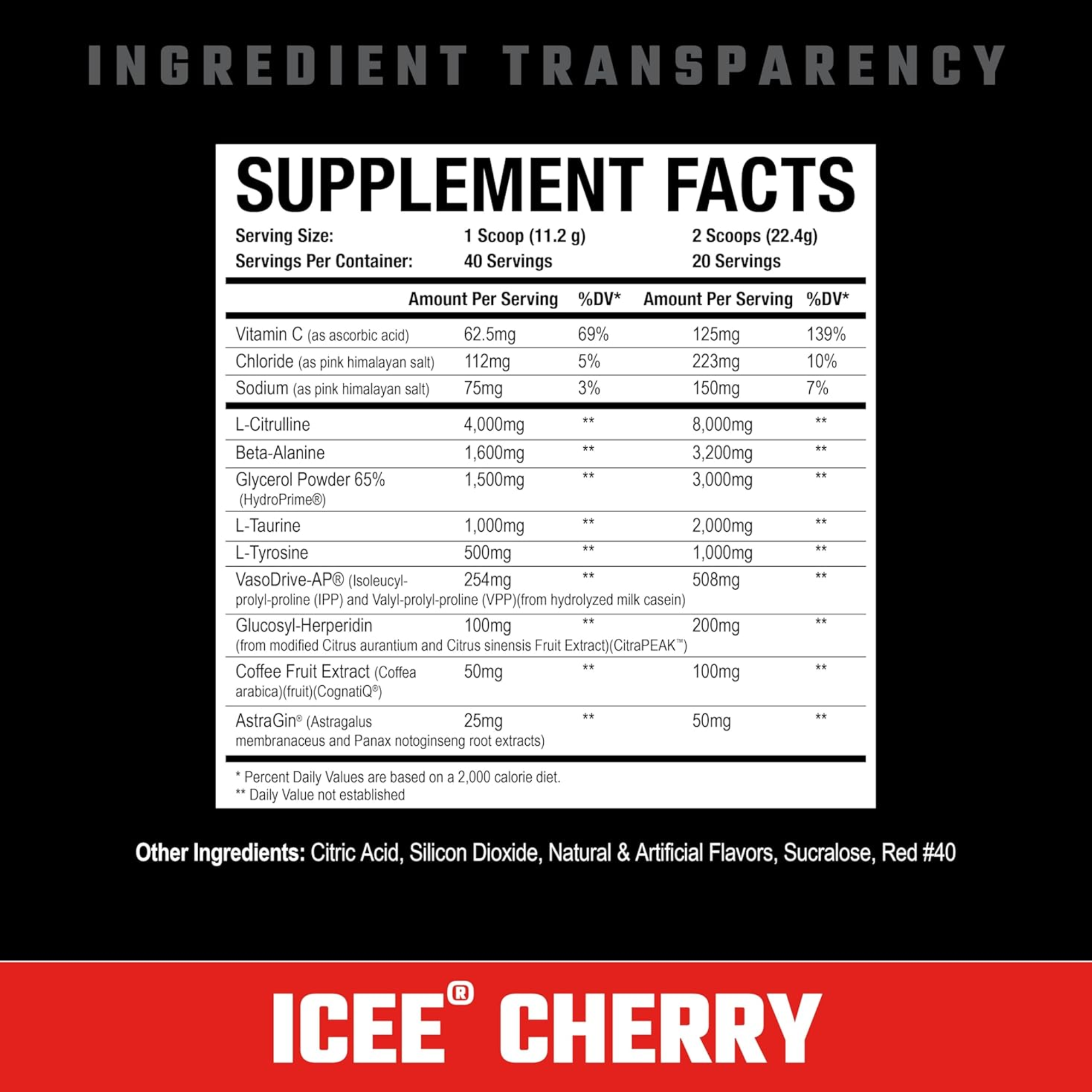 Axe Sledge Hydraulic V2 Icee Cherry pump pre-workout with high-dose L-Citrulline and VasoDrive-AP, ideal for stimulant-free training sessions.