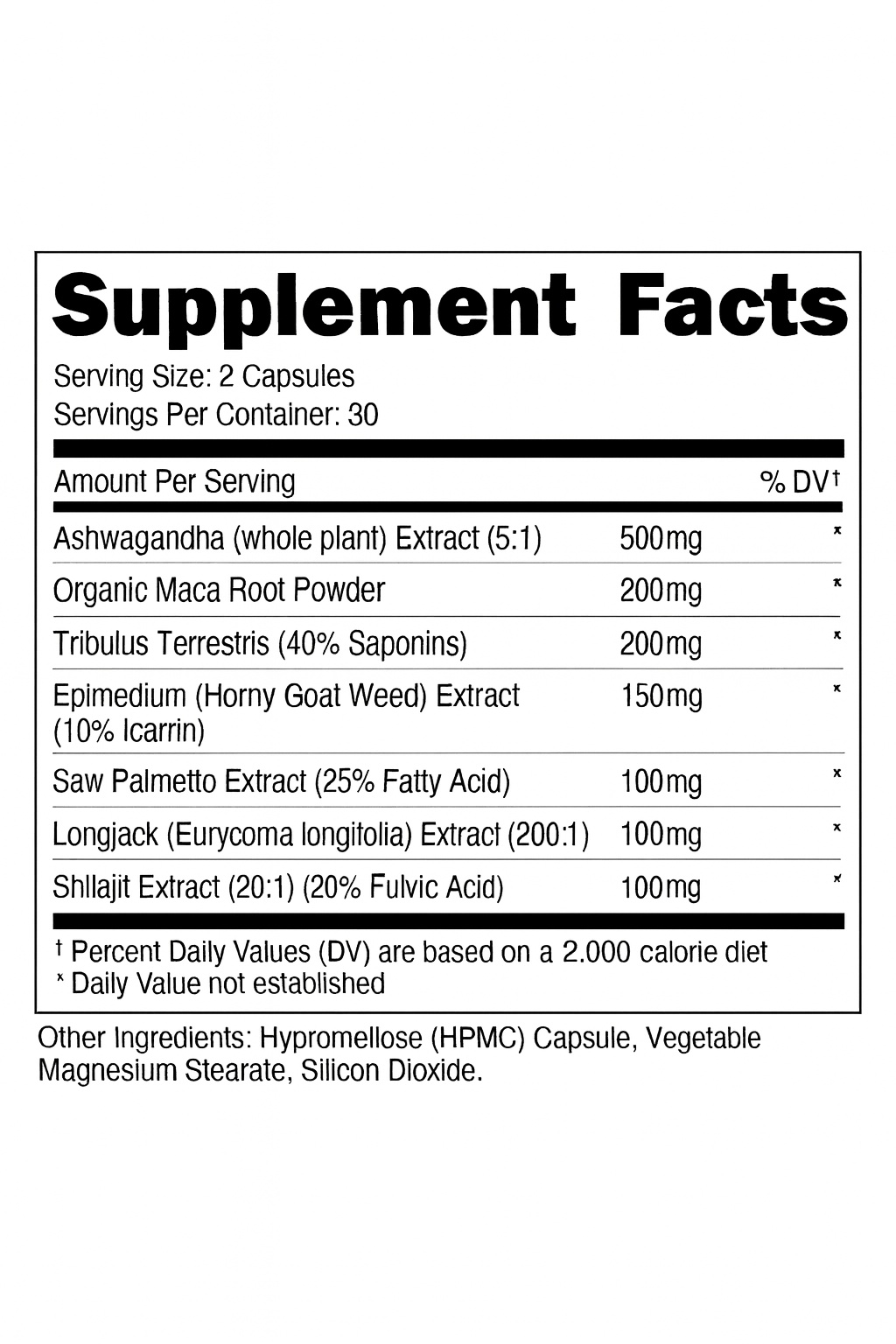 Supplement facts for Babe Love Libido Support listing ingredients like Ashwagandha, Maca Root, and Tribulus for female hormone and libido support.