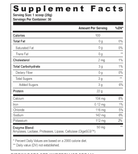 Farm Fed Protein - Pure Isolate Powerhouse supplement facts label showing 25g protein, 100 calories, low carbs, and DigeSEB® enzyme blend per serving.