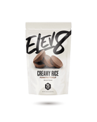 ELEV8 Creamy Rice Snack Peanut Butter Cup flavor in fitness-friendly packaging. Delicious, gluten-free energy source for workouts and recovery.