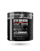 Back label of Enhanced All Day Shred Essentials showing supplement facts, usage directions, and product certifications for fitness support.