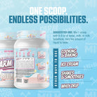 Farm Fed Protein - Pure Isolate Powerhouse in Marshmallow Milk flavor, featuring 25g protein per scoop, low carb, non-GMO, and gluten-free.