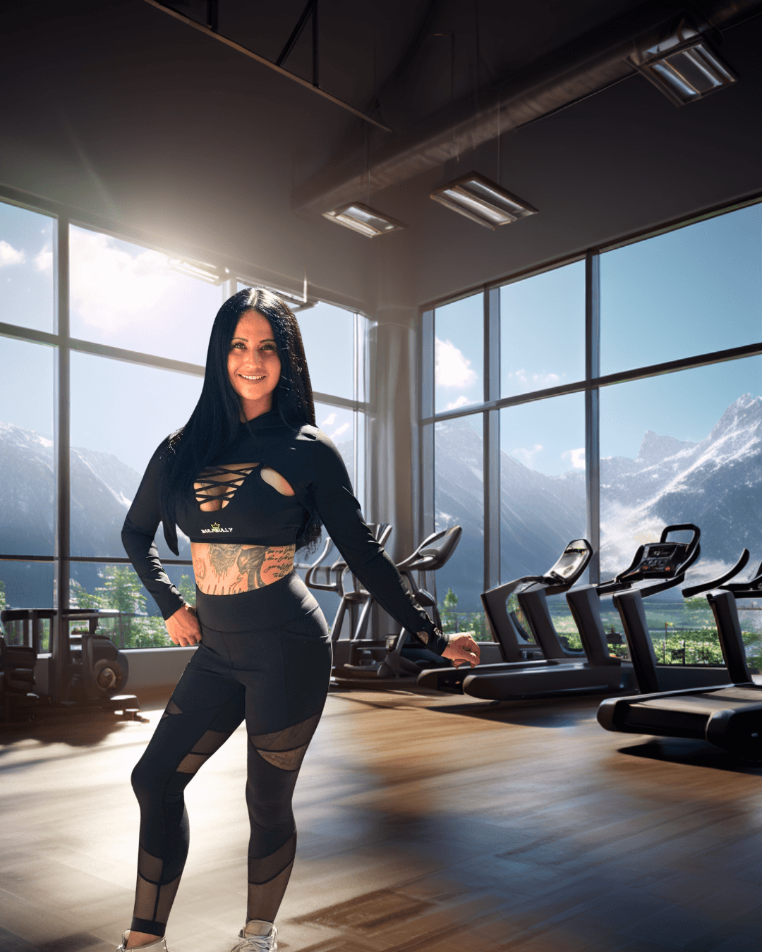 BulkBully Sports Bra and Shrug Front - Model Montana Roycroft