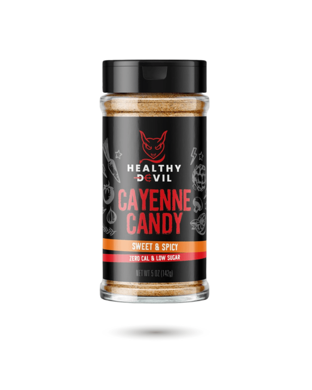 Cayenne Spices Blend - Sweet-Spicy Fusion by Healthy Devil in a 5 oz jar. Zero calorie, low sugar seasoning ideal for healthy, guilt-free meals.