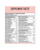 Supplement facts label for MULTI-V general health multivitamin 