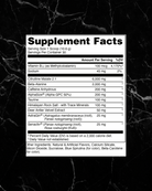 Supplement facts label for Bucked Up WOKE AF Pre-Workout showing clinically dosed ingredients like Beta-Alanine, Citrulline Malate, and Caffeine.