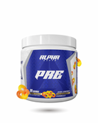 Alpha Supps Pre-Workout Peach Rings flavor, 30 servings of high-energy formula for sustained performance and mental clarity.