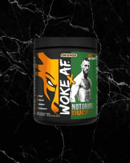 Bucked Up WOKE AF Notorious Buck Pre-Workout Orange Cream flavor designed to boost energy, endurance, and mental clarity during workouts.