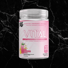 VNDL Project Vital Pink Lemonade flavor EAA BCAA Hydration Recovery powder with 30 servings for enhanced workout recovery and hydration.